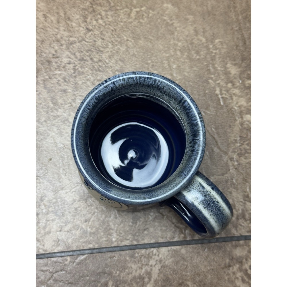 RARE 2012 Buc-ees Beaver Logo Blue Drip Glaze Mug Deneen Hand Thrown Pottery - Picture 5 of 5
